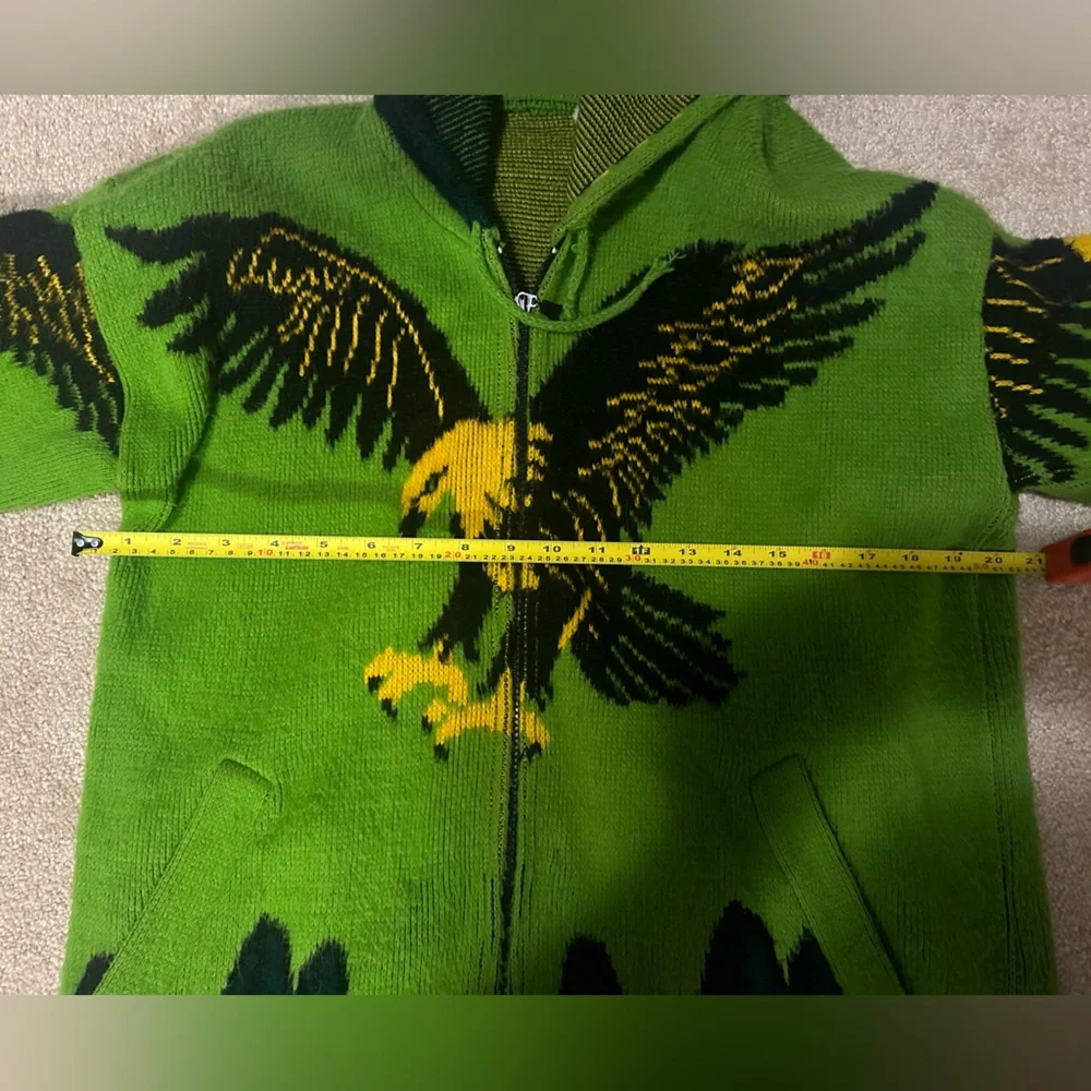 Vintage Hippie Green Artesan Eagle Sweater! - Picture 4 of 8